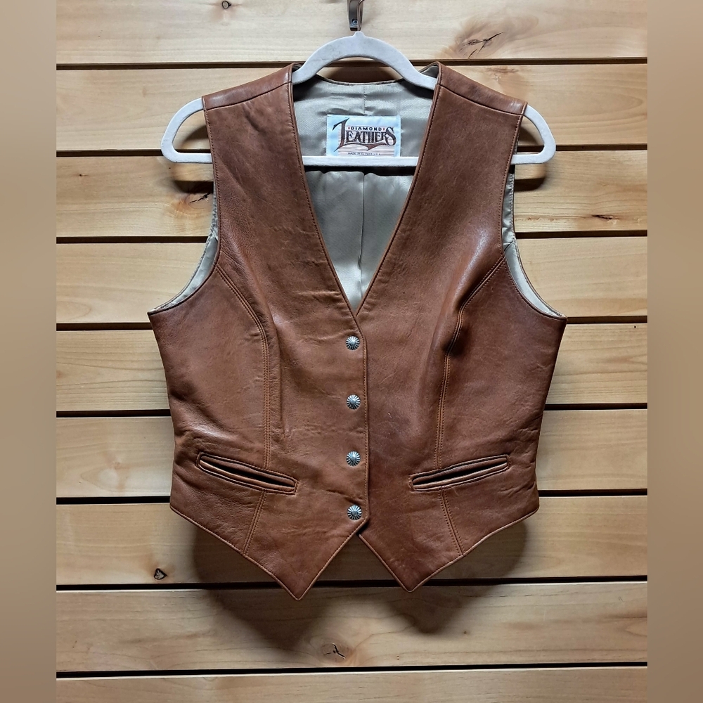 Diamond Leathers Vintage Western Vest Size 10